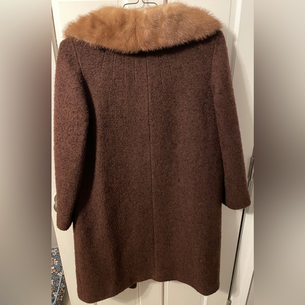 VTG Wool Coat w/ Fur Collar - Picture 2 of 7